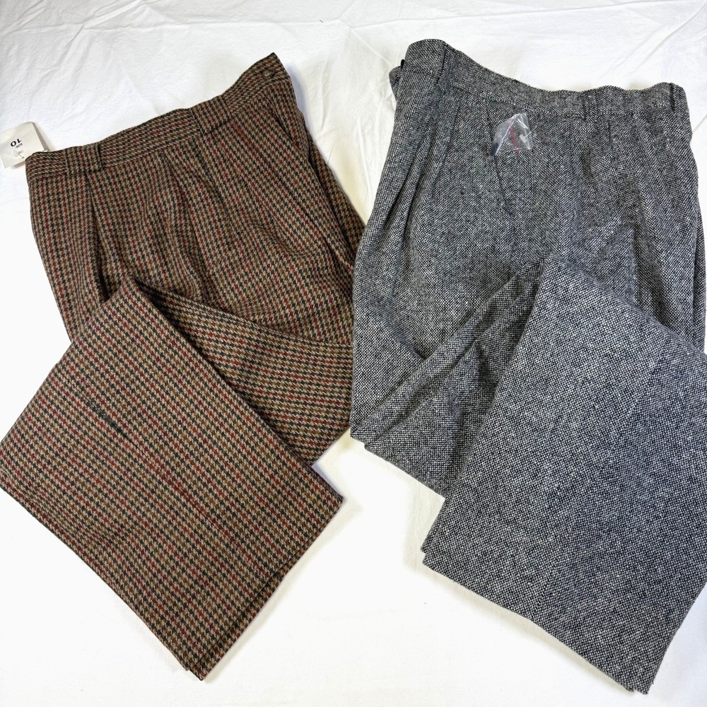 Lot Of 2 New Vintage Savannah Wool Blend Pants Womens Size 10 Lined Academia
